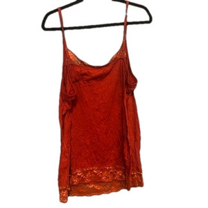 Burnt orange -  Crinkled Lace Camisole  - Size 3